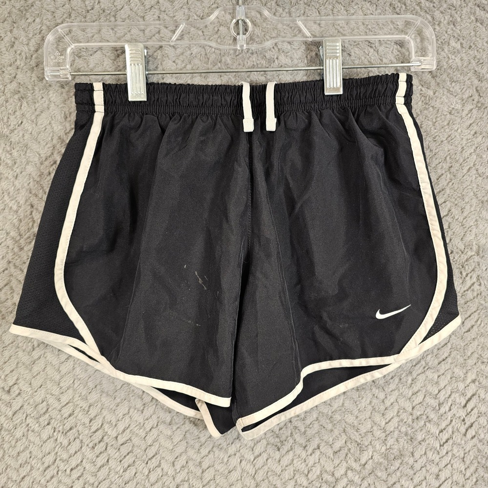 Nike Womens Tempo Running Shorts Black White Mesh Trim Athletic XXS